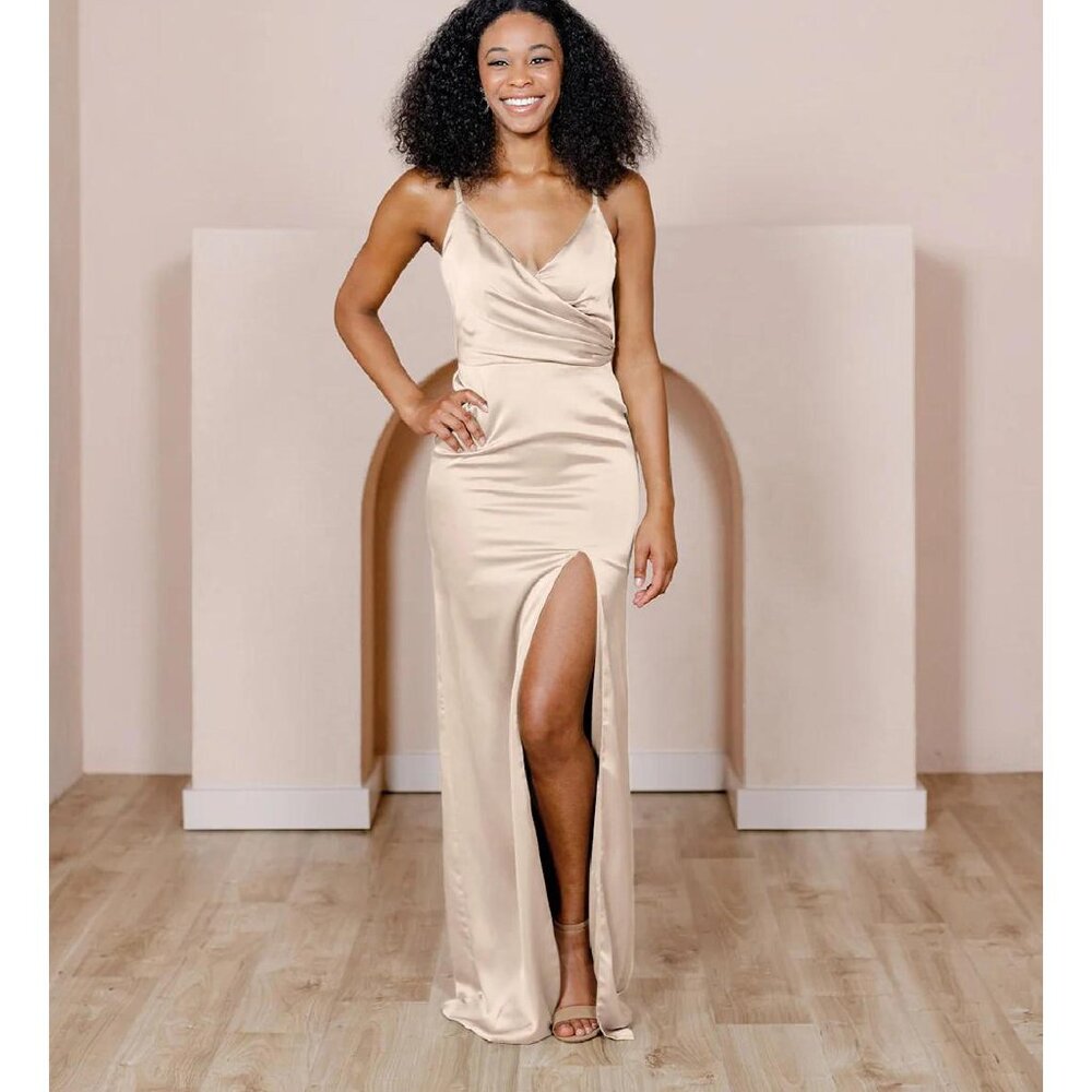 Revelry Rava Champagne Gold Dress